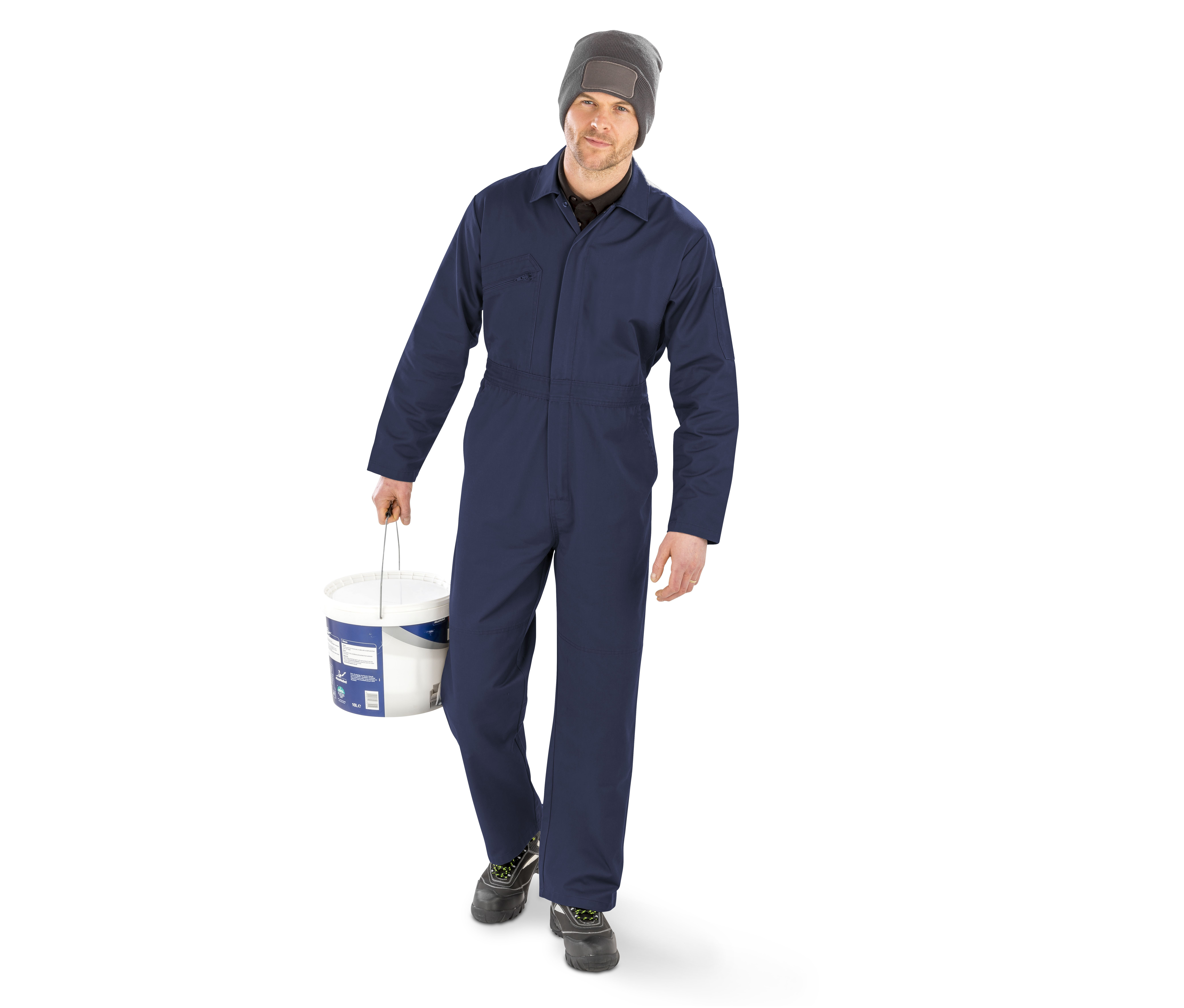 RECYCLED ACTION OVERALL WITH ZIP FRONT